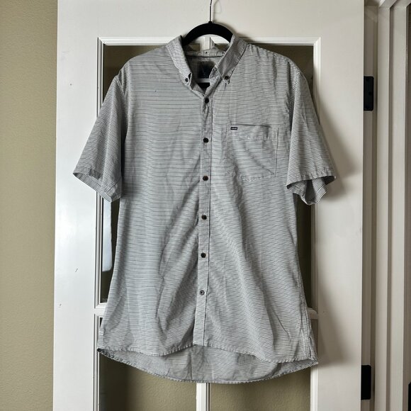 HURLEY Stretch Fit Short Sleeve Button Down Shirt Size Large - Picture 2 of 12